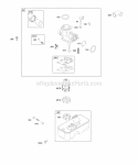 Carburetor Fuel Supply Diagram and Parts List for 10H902-0114-E1  Briggs and Stratton Engine